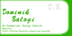 dominik balogi business card